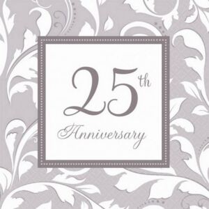 25. Anniversary, Házassági évforduló szalvéta 16 db-os, 32,7*32,7 cm