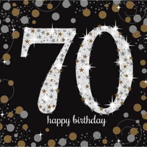 Happy Birthday 70 Gold szalvéta 16 db-os 33*33 cm