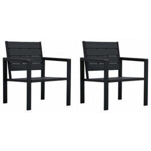 2 darab fekete fautánzatú HDPE kerti szék
