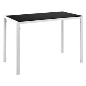 [en.casa]® Étkezőasztal üveg Porvoo 4 személyes design konyhai asztal 105 x 60 cm fehér/fekete