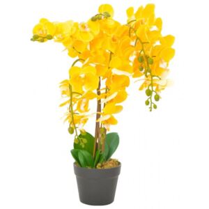 Cserepes sárga műorchidea 60 cm