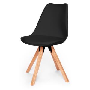 Eco fekete szék, bükkfa lábakkal - loomi.design