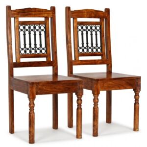 2 db klasszikus stílusú tömör fa szék paliszander felülettel