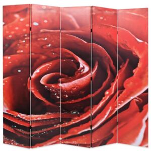Piros rózsa mintás paraván 200 x 170 cm