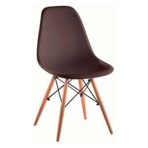 Modern szék, bükk+ műanyag, szín: sötétbarna, CINKLA 3 NEW