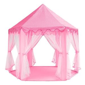 Játszósátor rögzíthető függönyökkel - rózsaszín