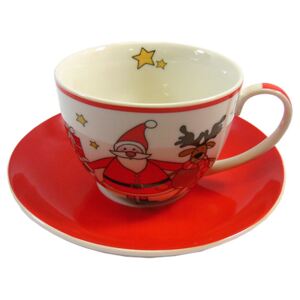 Télapós Reggeliző csésze aljjal - Santa Friends