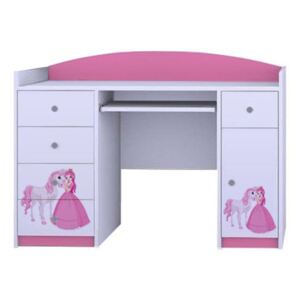 OR MERY B01 íróasztal - rózsaszín Minta: I - hercegnő lóval