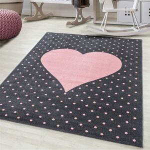 Paco Home BAMBI szívecskés szőnyeg, rózsaszín, 80x150 cm