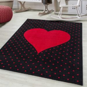 Paco Home BAMBI szívecskés szőnyeg, piros, 80x150 cm