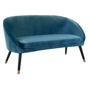 Modern bársony szövet kanapé, kerekded, kék - NUAGE