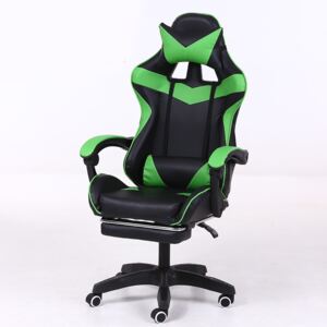 RACING PRO X Gamer szék lábtartóval, Zöld-fekete Ingyenes szállítással