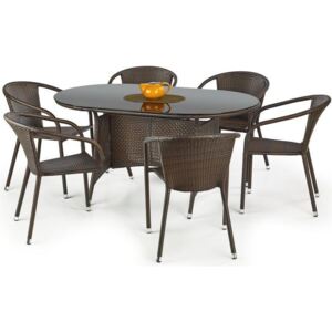Asztal és szék garnitúra H1273 Barna + fekete