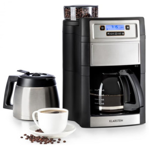 Klarstein Aromatica II Duo, kávéfőző, beépített daráló, 1.25 l, fekete
