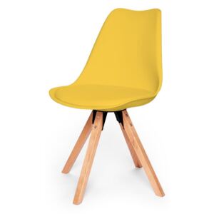 Eco sárga szék, bükkfa lábakkal - loomi.design