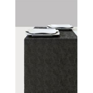AMB.13604930 Elegance Black dombornyomott papír asztali futó,33x600cm
