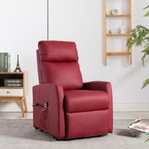 Bordó dönthető és emelhető elektromos fotel