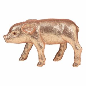 PIGGY csillámos malac rozéarany, 20cm