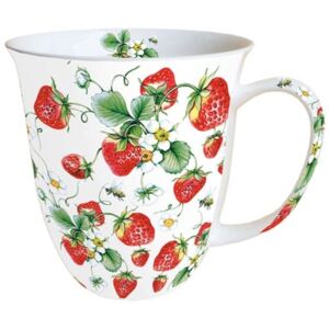 AMB.18411645 Strawberries All Over white porcelán bögre 0,4l