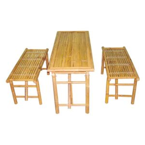 Bambusz asztal szett, két paddal - Leitmotiv