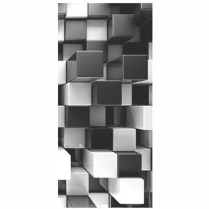 Öntapadó fólia Fekete-fehér 3D kockák 95x205cm OK2821A_1AN