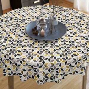 Goldea dekoratív asztalterítő vintage - arany színű mozaik mintás - kör alakú Ø 60 cm