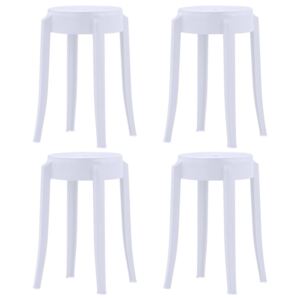 4 db fehér műanyag rakásolható szék