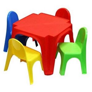 Inlea4Fun KEREN gyerekasztal székekkel - színes