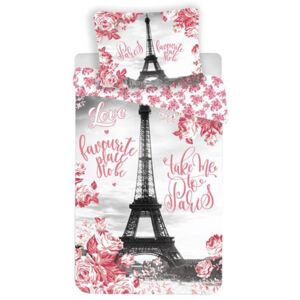 Párizs Roses - Eiffel tornyos ágyneműhuzat garnitúra