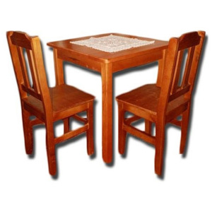 WOOD 3 tömörfa asztal, négyzetes, 70x70 cm, éger