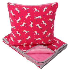 Gyerek-kétrétegű-takaró-párnahuzattal-unikornis-pink