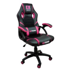 Extreme EX Gamer szék derékpárnával - fekete-rózsaszín
