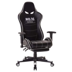 Infini System Gamer szék nyak-és derékpárnával - fekete-fehér