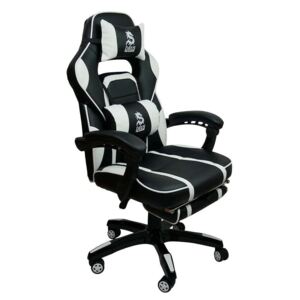 Deus Large Gamer szék nyak-és derékpárnával - fekete-fehér