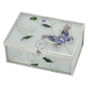 Pillangós ékszertartó doboz - Tiffany-s - lila/zöld