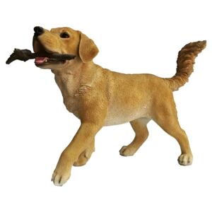 Labrador Retriever kutya szobor, faággal