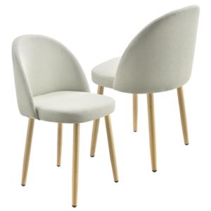 [en.casa]® Étkezőszék szett párnázott textil/bársonybevonatos szék 2 darabos szett 76 x 44 cm bézs