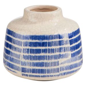 COTE SAUVAGE kerámia váza kék/fehér 10cm