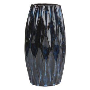 RUNA kerámia váza sötétkék, 21 cm