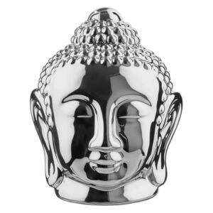SHINTO kerámia Buddha fej, ezüst 21 cm
