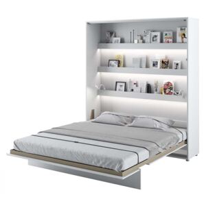 Felcsukható Ágy, Pneumatikus Mechanizmussal, LED Rendszerrel és Matractartóval, Bed Concept Vertical Matt Fehér, 200 x 180 cm