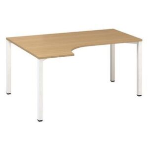 Alfa 200 ergo irodai asztal, 180 x 120 x 74,2 cm, balos kivitel, bÜkk mintázat, RAL9010