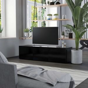 Fekete forgácslap TV-szekrény 120 x 34 x 30 cm