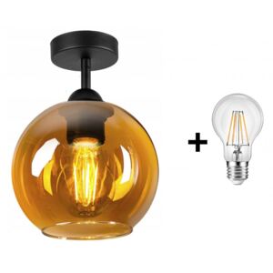 Glimex Orb mennyezeti lámpa méz 1x E27 + ajándék LED izzó