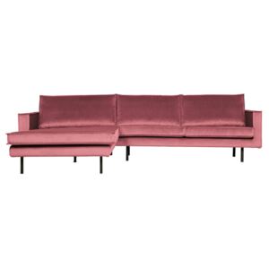 BePureHome - Rodeo baloldali heverő kanapé, bársony, rózsaszín