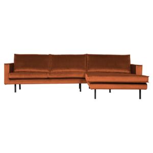 BePureHome - Rodeo jobboldali heverő kanapé, bársony, rozsda