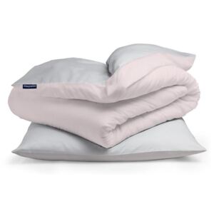 Sleepwise Soft Wonder-Edition, ágynemű, 135 x 200 cm, világos szürke/rózsaszín