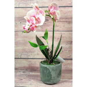 Mű cserepes orchidea - rózsaszín-krémszín (m. 39 cm)
