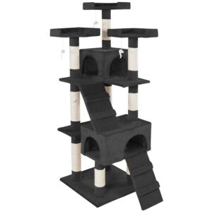 TEC Óriás macska kaparófa több házikóval, játékkal - fekete