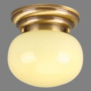 Wiener Nostalgie klasszikus mennyezeti lámpa patina, sárga búra, 1xE27
